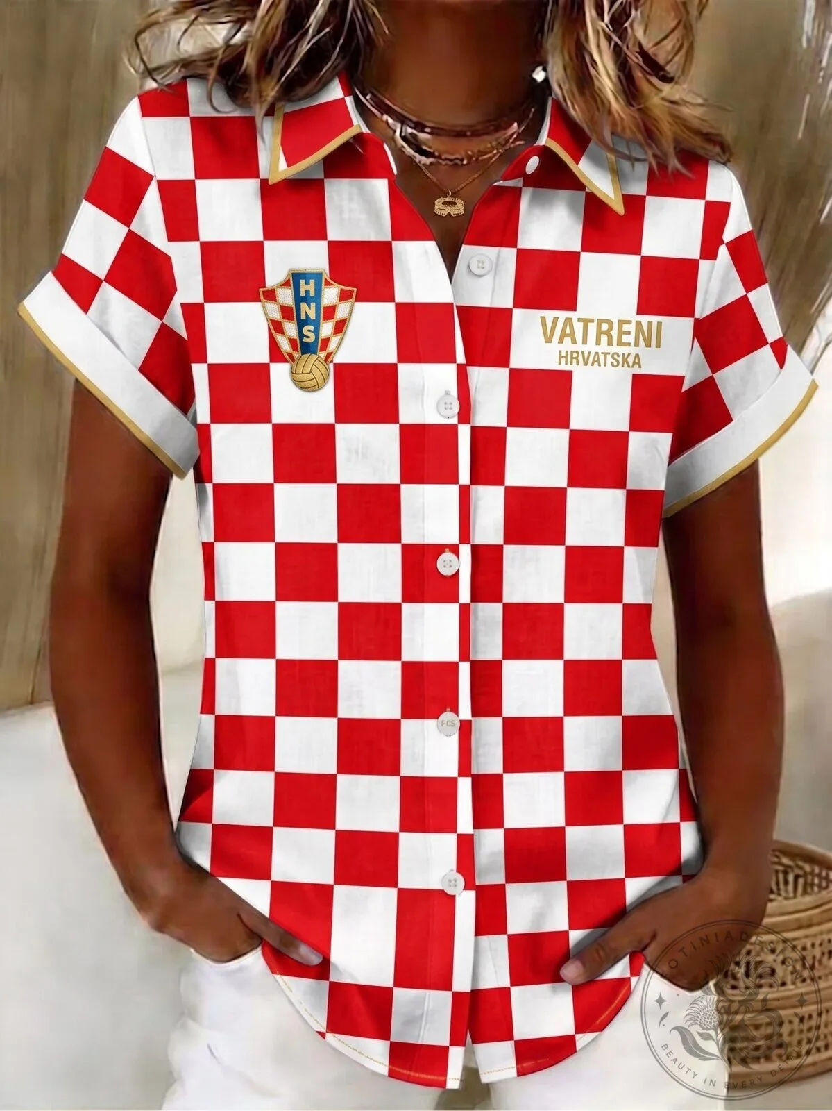Croatia Football Fan Vatrene Hrvatska Red White Checkered Hawaiian Shirt