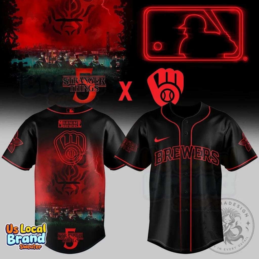Milwaukee Brewers Stranger Things Baseball Jersey