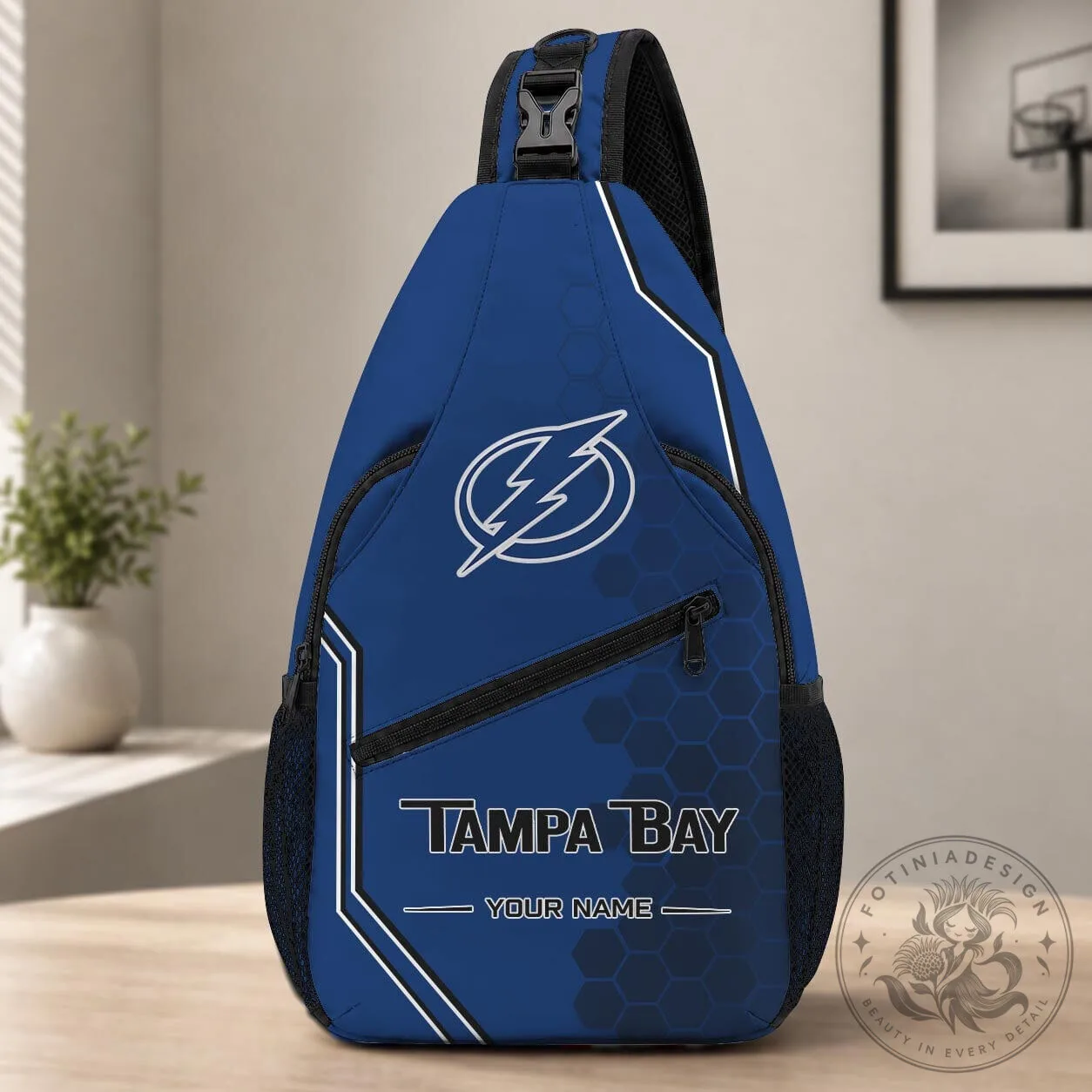 Tampa Bay Lightning Personalized Crossbody Sling Bag for Hockey Fans