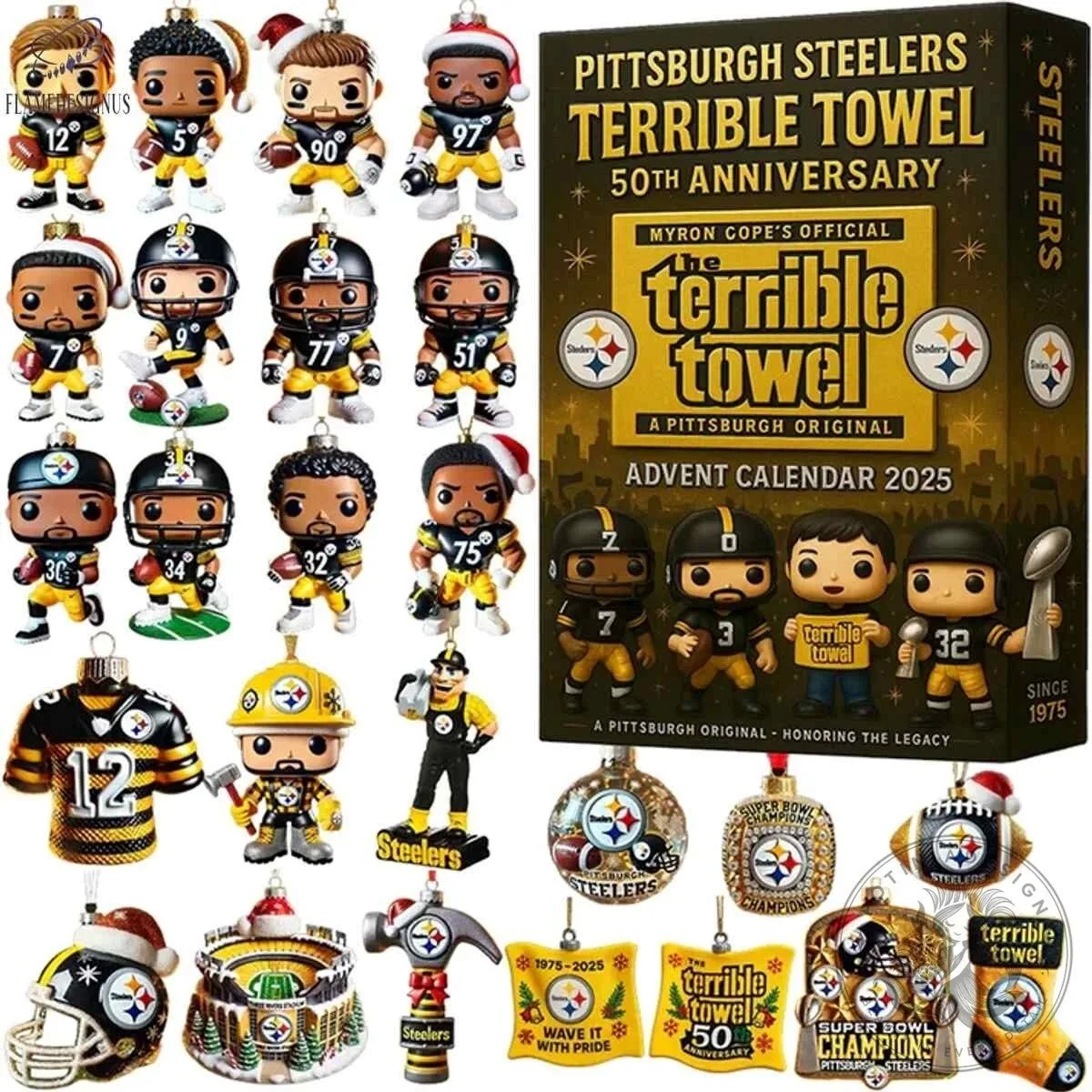 2025 Advent Calendar for the 50th Anniversary of the Pittsburgh Steelers Terrible Towel