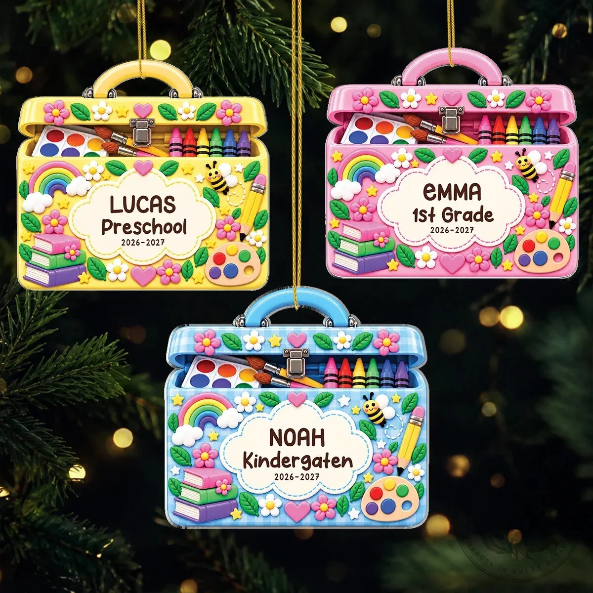 Personalized Back to School Art Kit Keepsake Ornament