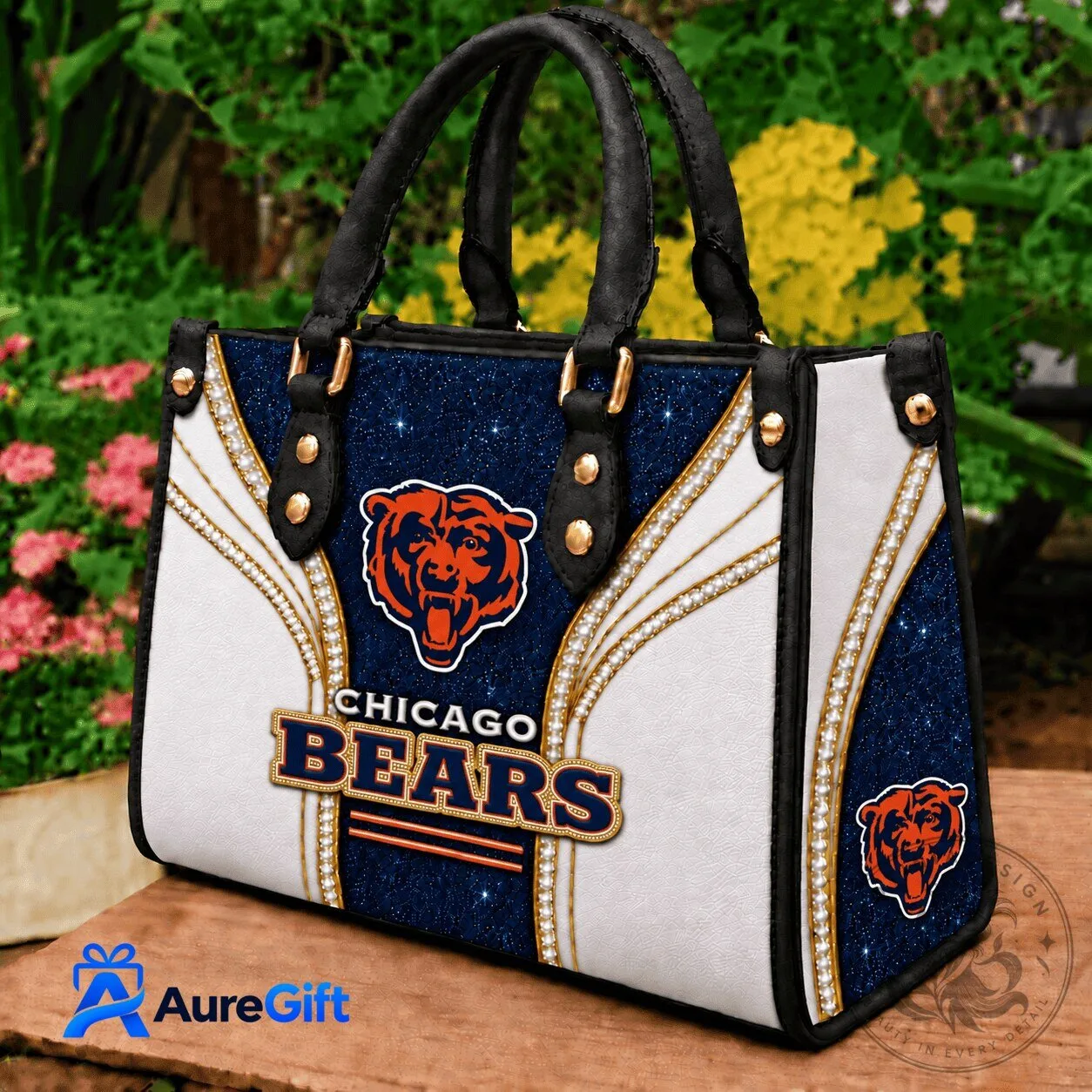 Chicago Bears NFL Team Logo Sparkle Handbag