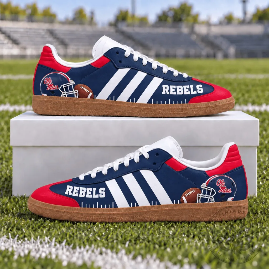Ole Miss Rebels Football Team Logo Custom Printed Athletic Shoes Ole Miss Rebels Football Team Logo Custom Printed Athletic Shoes