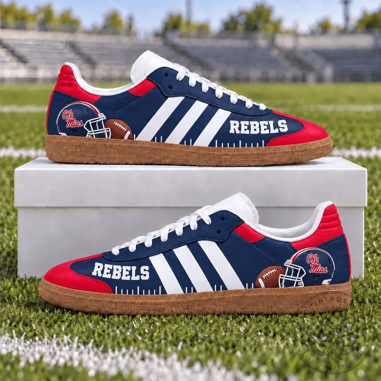Ole Miss Rebels Football Team Logo Custom Printed Athletic Shoes