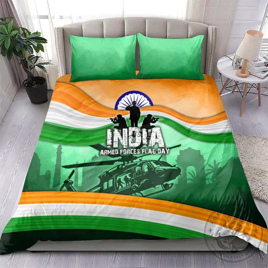 India Armed Forces Flag Day Patriotic Indian Military Heroes Bedding Set 12 India Armed Forces Flag Day Patriotic Indian Military Heroes Bedding Set