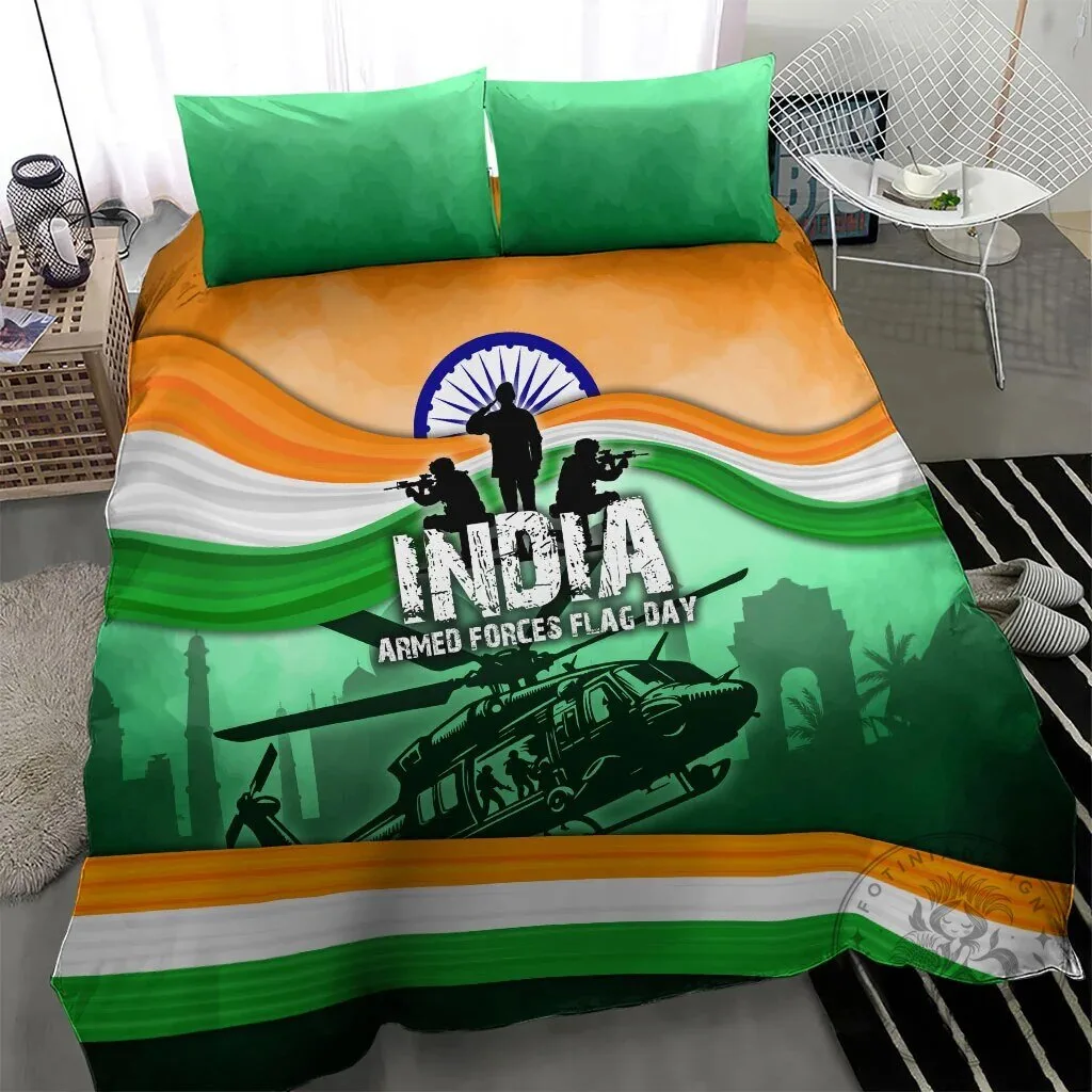 India Armed Forces Flag Day Patriotic Indian Military Heroes Bedding Set 13 India Armed Forces Flag Day Patriotic Indian Military Heroes Bedding Set