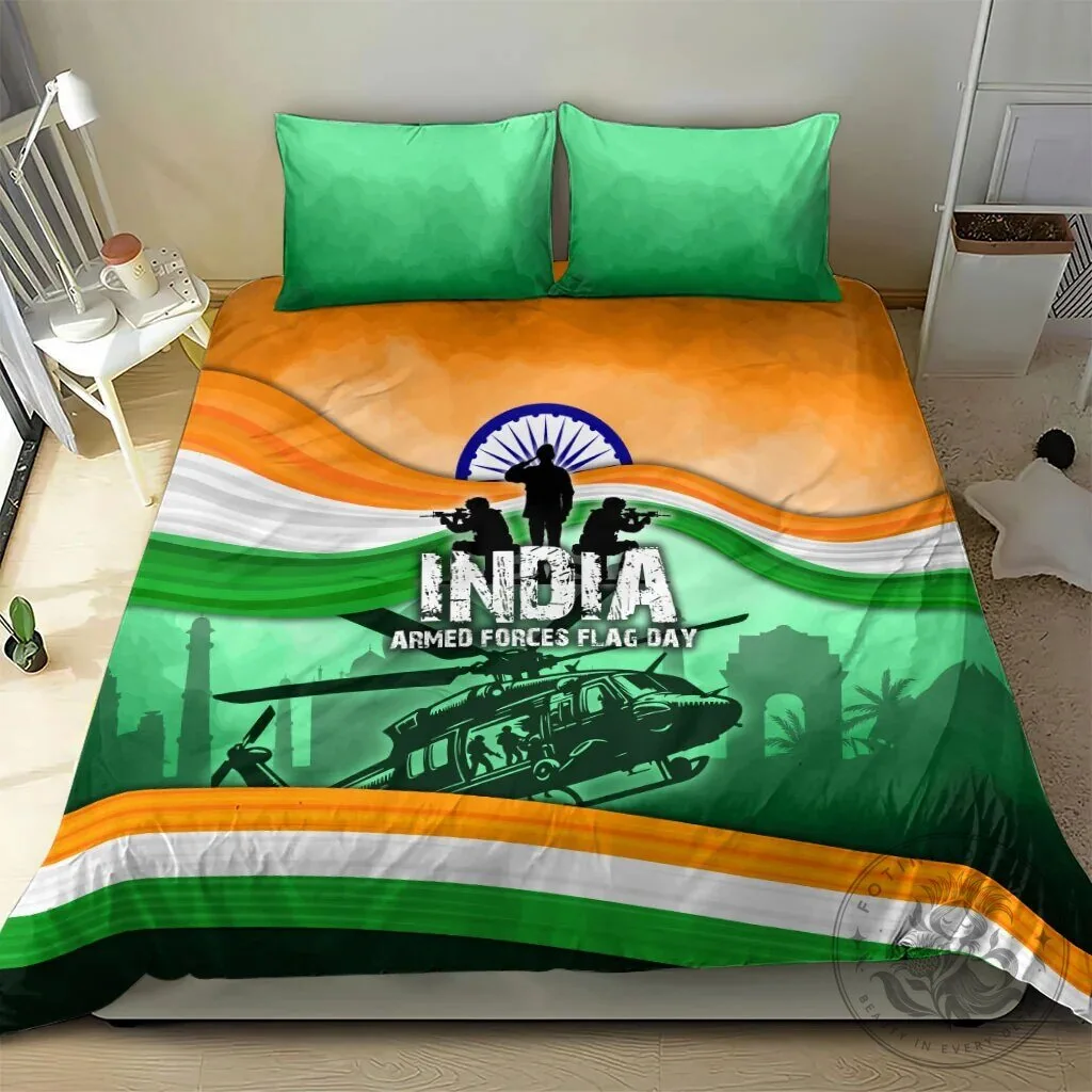 India Armed Forces Flag Day Patriotic Indian Military Heroes Bedding Set 14 India Armed Forces Flag Day Patriotic Indian Military Heroes Bedding Set