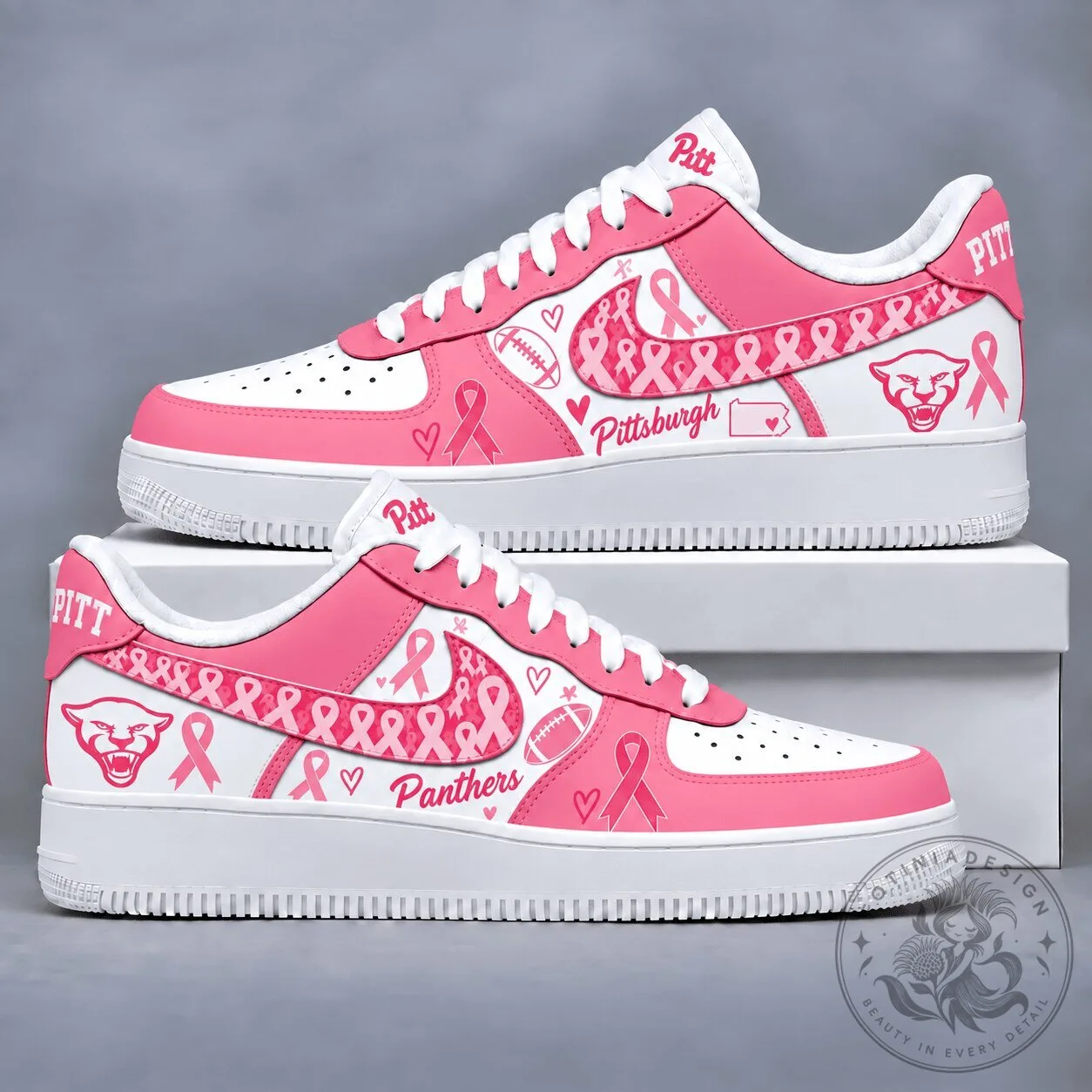 Pittsburgh Panthers Breast Cancer Awareness Pink Custom Shoes