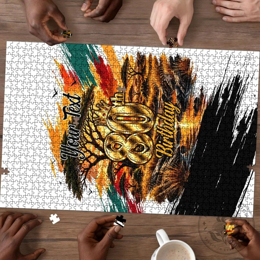 Personalized 80th Birthday African Safari Sunset Landscape Wildlife Art Puzzle 6 Personalized 80th Birthday African Safari Sunset Landscape Wildlife Art Puzzle