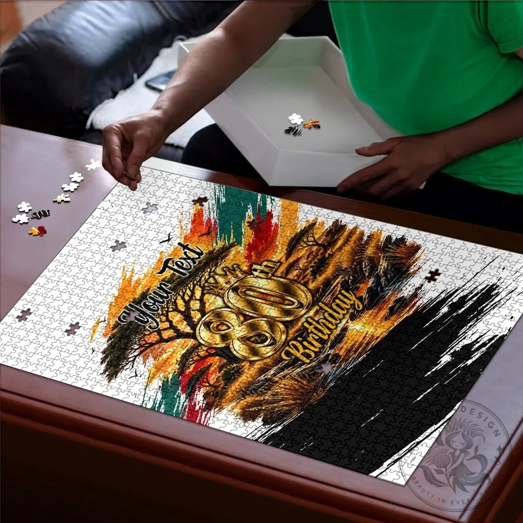 Personalized 80th Birthday African Safari Sunset Landscape Wildlife Art Puzzle 7 Personalized 80th Birthday African Safari Sunset Landscape Wildlife Art Puzzle