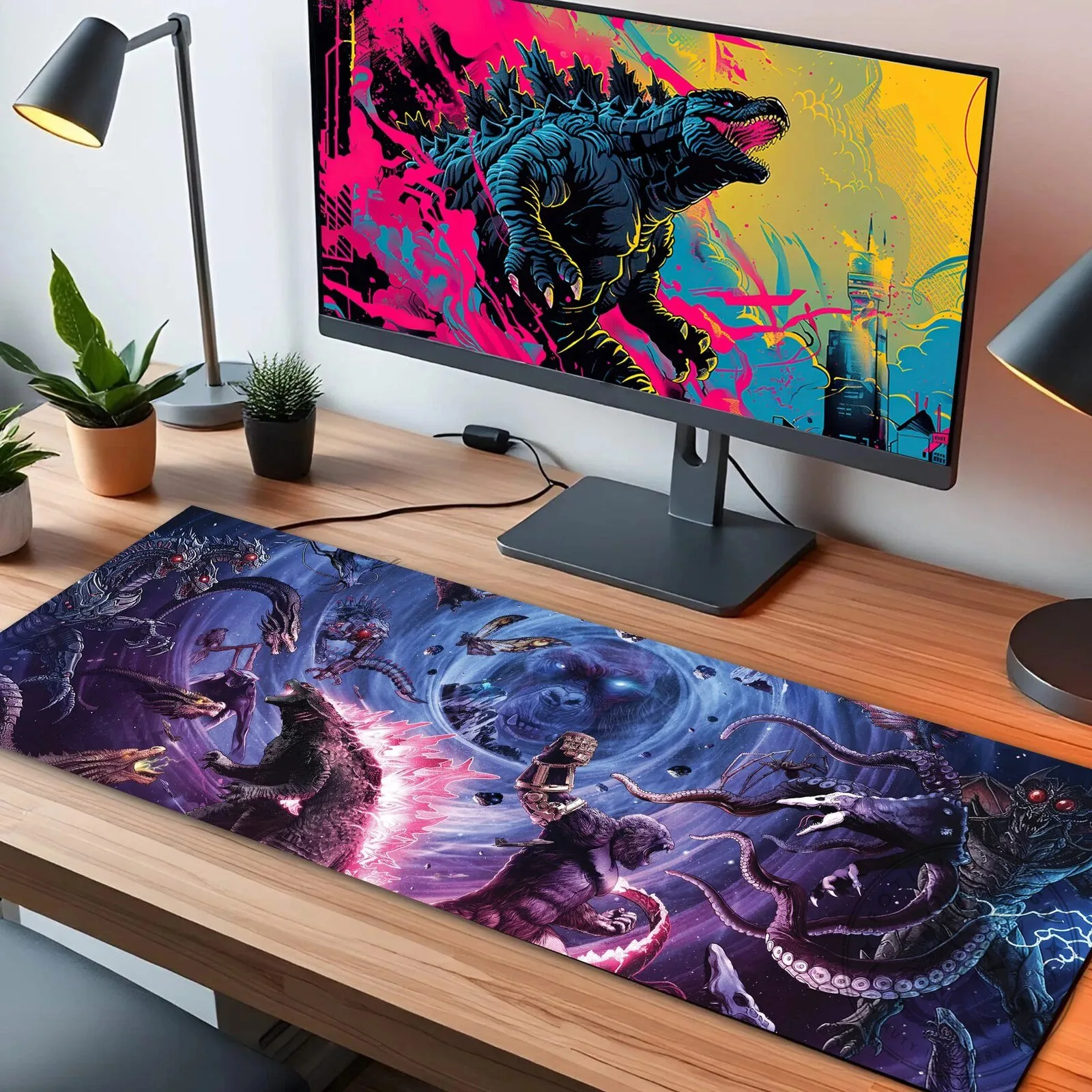 Godzilla Versus King Ghidorah Monsterverse Gaming Mousepad with LED Lights 5 Godzilla Versus King Ghidorah Monsterverse Gaming Mousepad with LED Lights