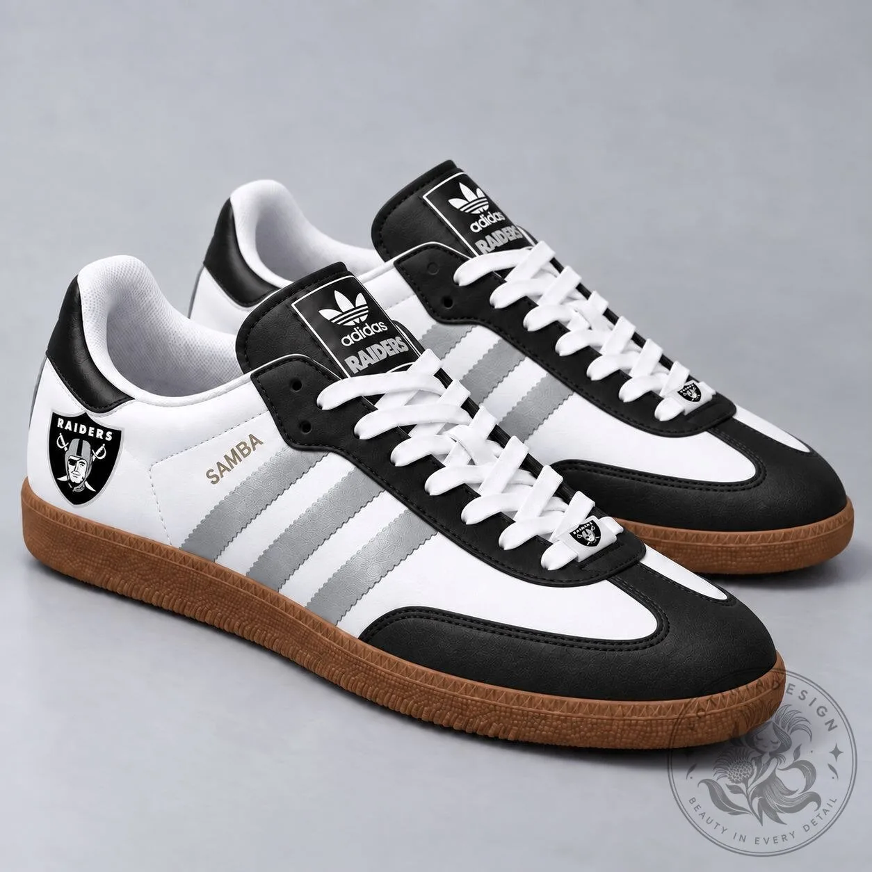 Las Vegas Raiders Adidas Samba Classic Sporty Casual Shoes