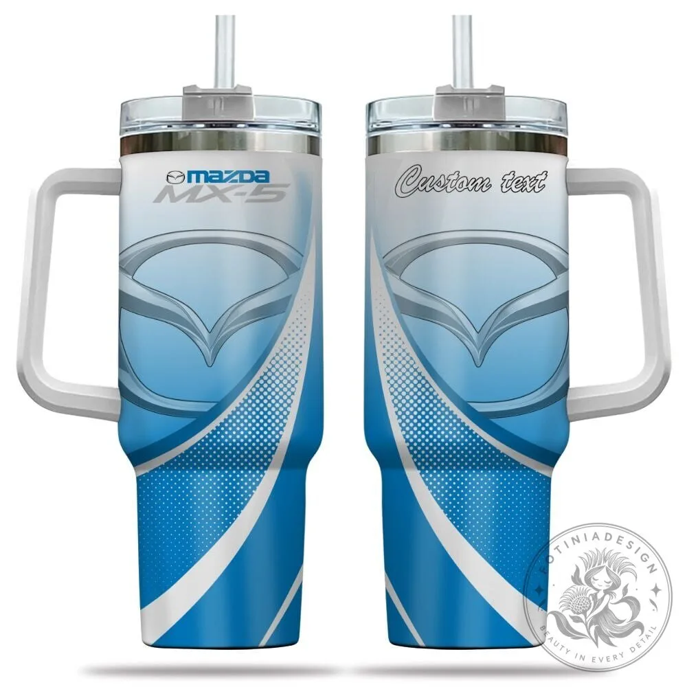 Mazda MX-5 Miata Custom Name Blue Gradient Tumbler
