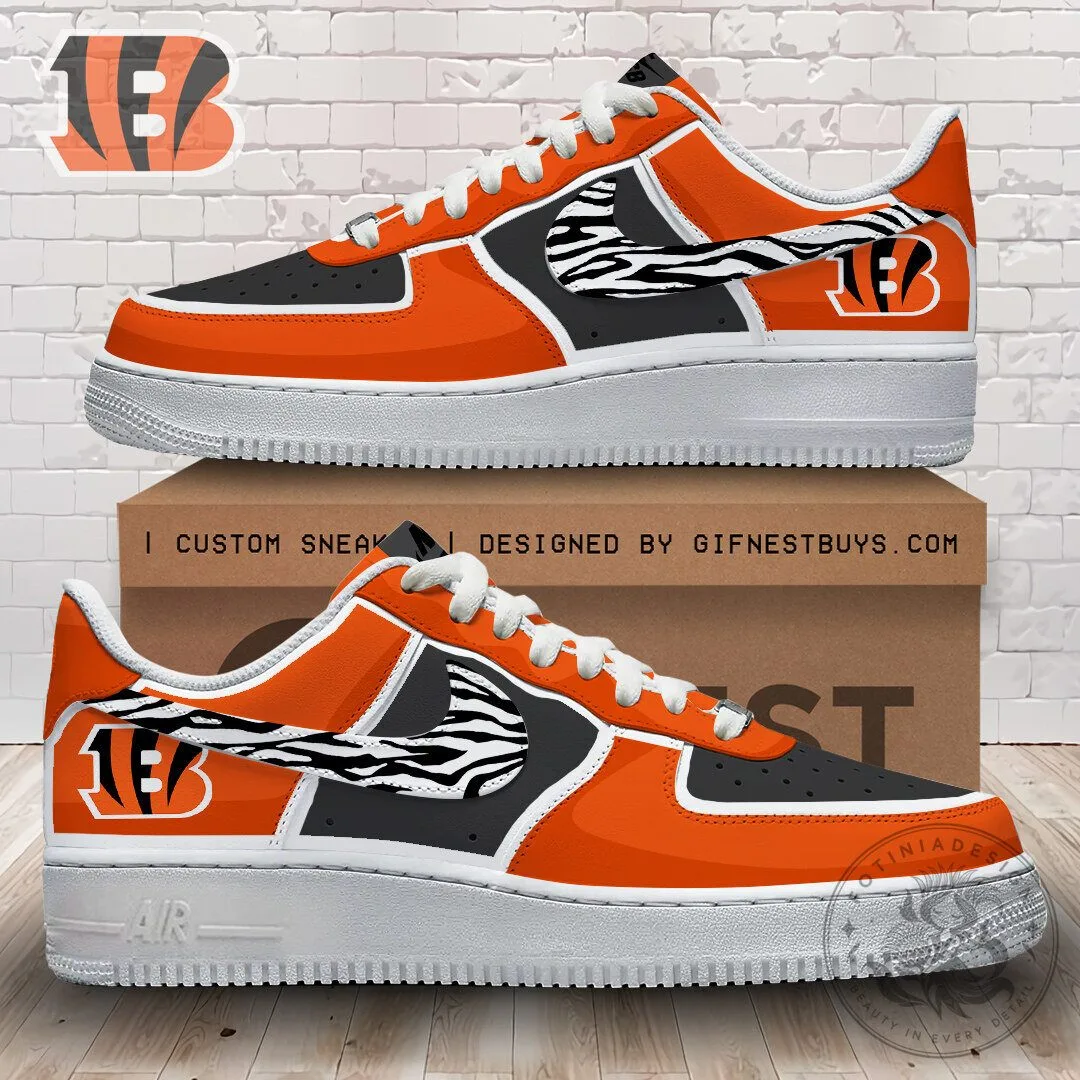 Cincinnati Bengals Custom Air Force One Shoes 2 Cincinnati Bengals Custom Air Force One Shoes