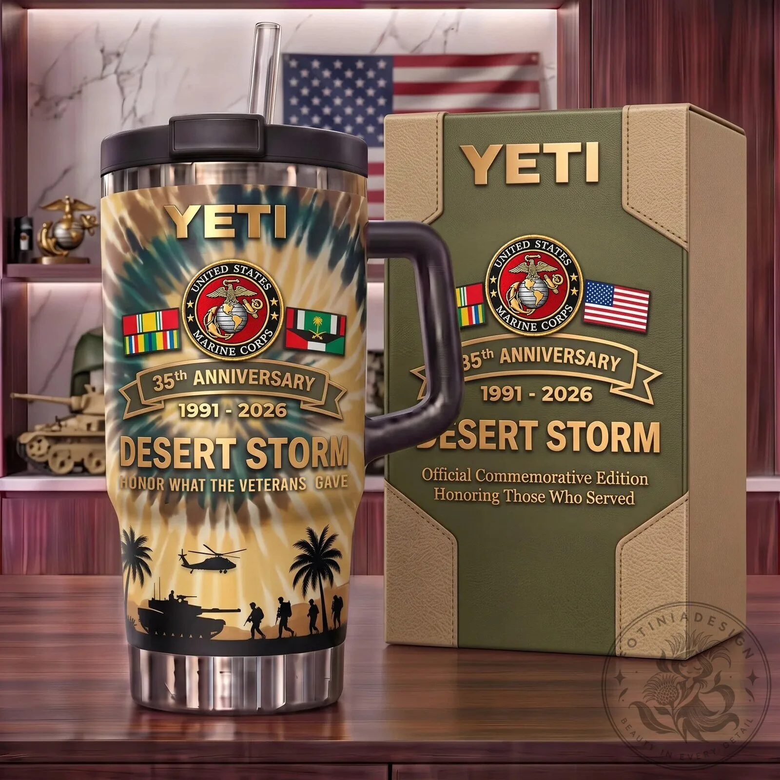 United States Marine Corps Desert Storm 35th Anniversary Yeti Tumbler