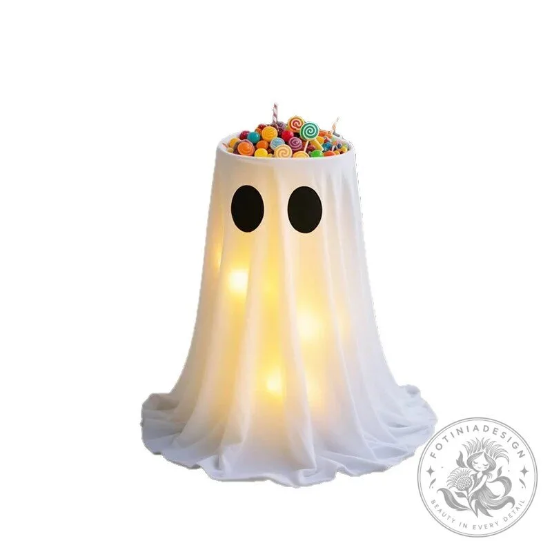 Light Up Halloween Ghost Candy Bowl Outdoor Yard Decoration 12 Light Up Halloween Ghost Candy Bowl Outdoor Yard Decoration