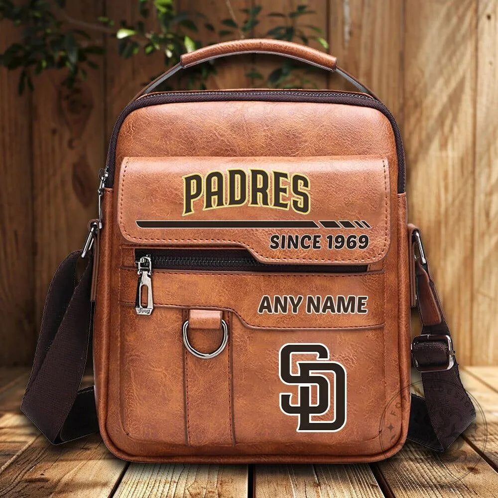 San Diego Padres Personalized Vintage PU Leather Shoulder Bag