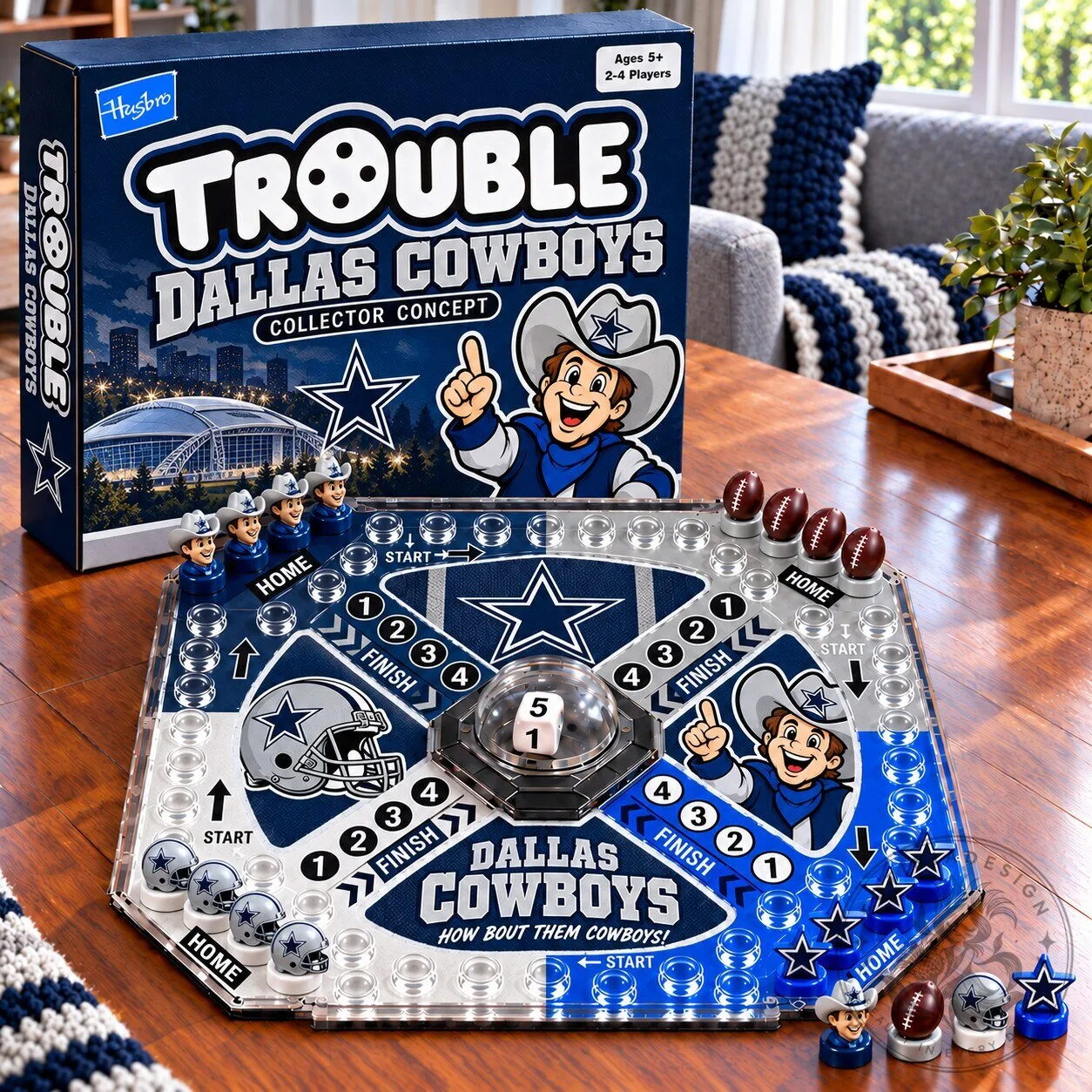 Dallas Cowboys Trouble Board Game Collector's Edition for Family Fun