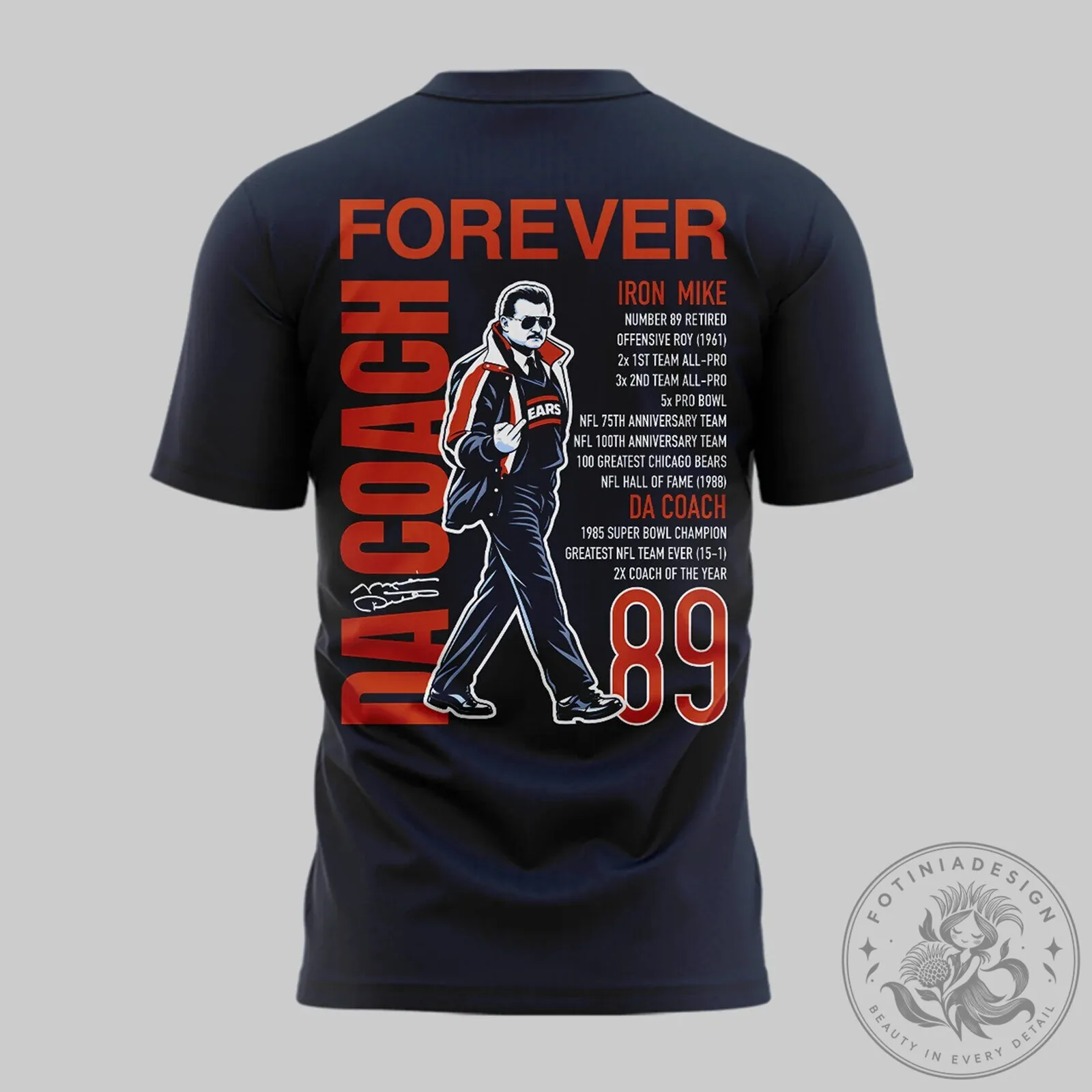 Mike Ditka Da Coach Chicago Bears Football Legend Black T-Shirt 9 Mike Ditka Da Coach Chicago Bears Football Legend Black T-Shirt