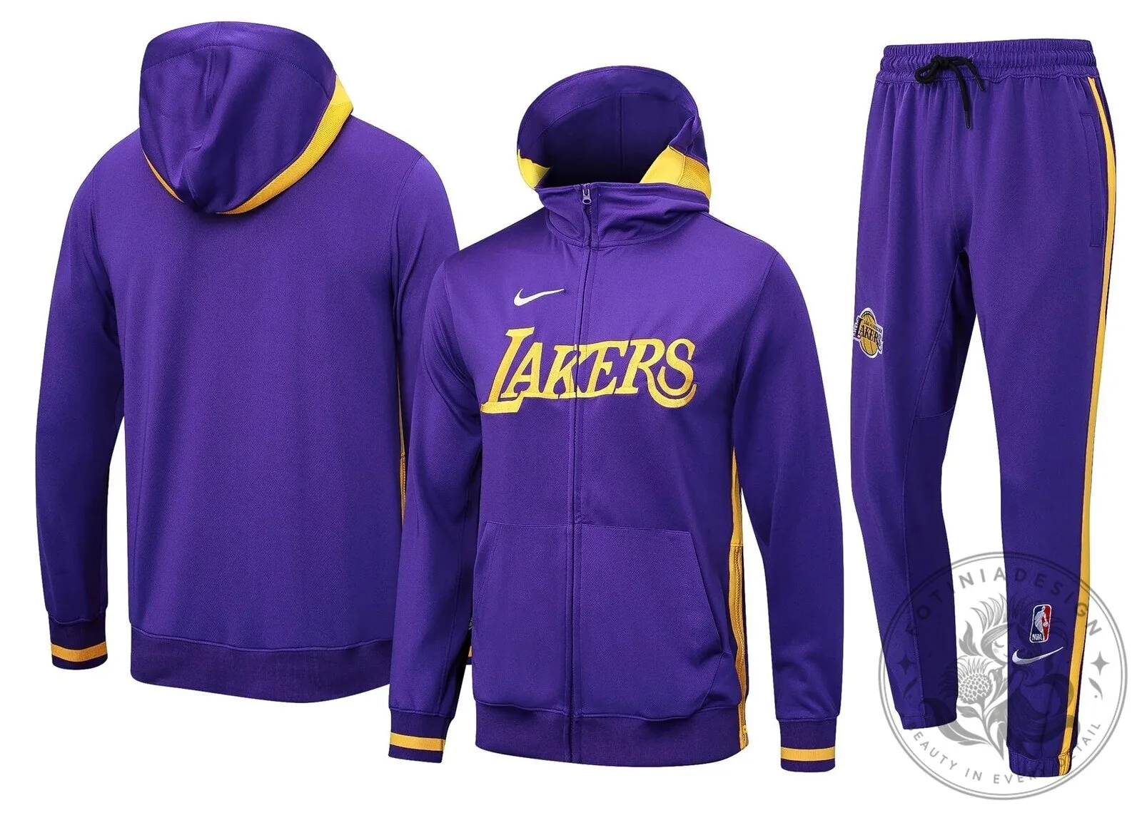Los Angeles Lakers NBA Therma Flex Showtime Purple and Gold Hoodie 5 Los Angeles Lakers NBA Therma Flex Showtime Purple and Gold Hoodie