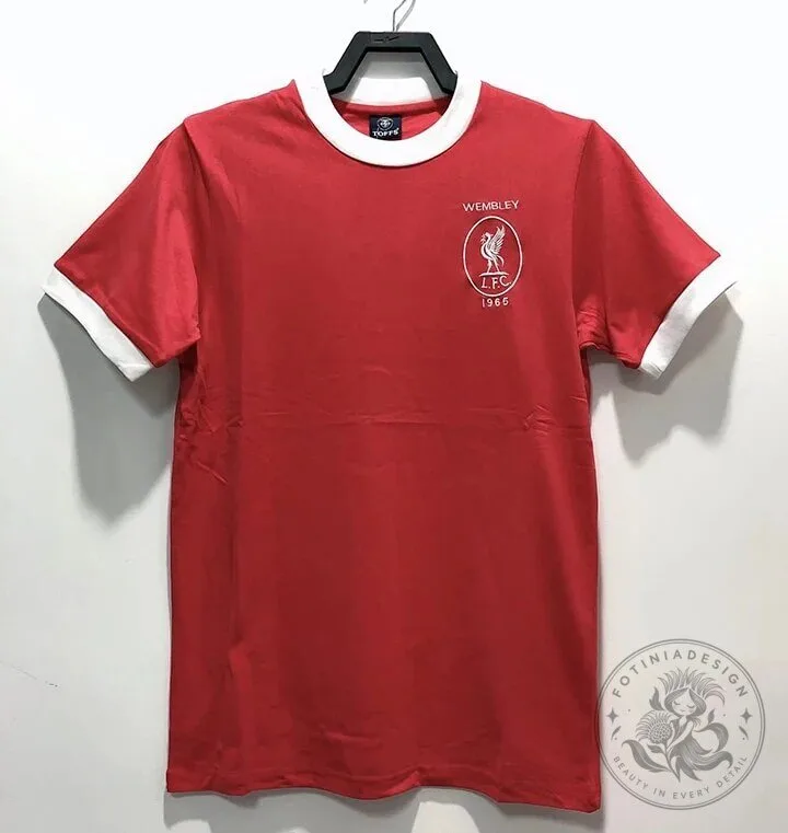 Liverpool Football Club 1965 Wembley Retro Style Red Ringer T-Shirt 48 Liverpool Football Club 1965 Wembley Retro Style Red Ringer T-Shirt