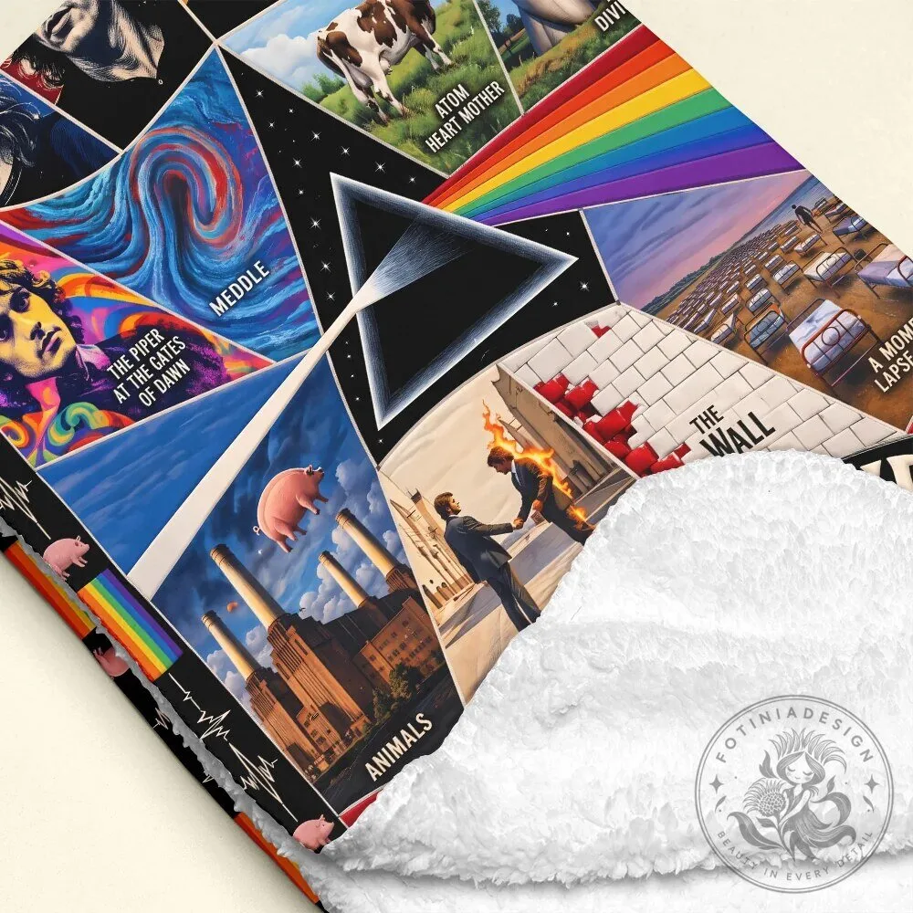 Pink Floyd Band Album Covers Personalized Rainbow Music Fan Quilt Blanket 12 Pink Floyd Band Album Covers Personalized Rainbow Music Fan Quilt Blanket