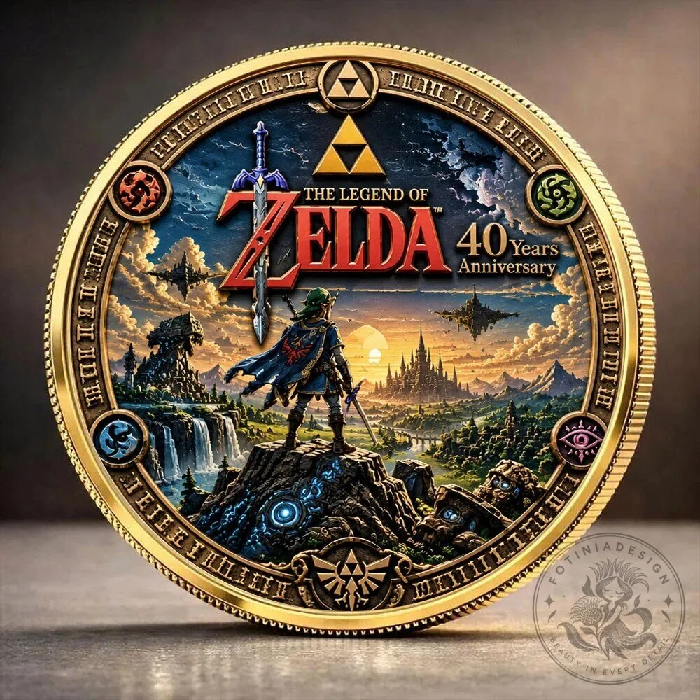 Commemorative Gold Coin Collectible for The Legend of Zelda's 40th Anniversary