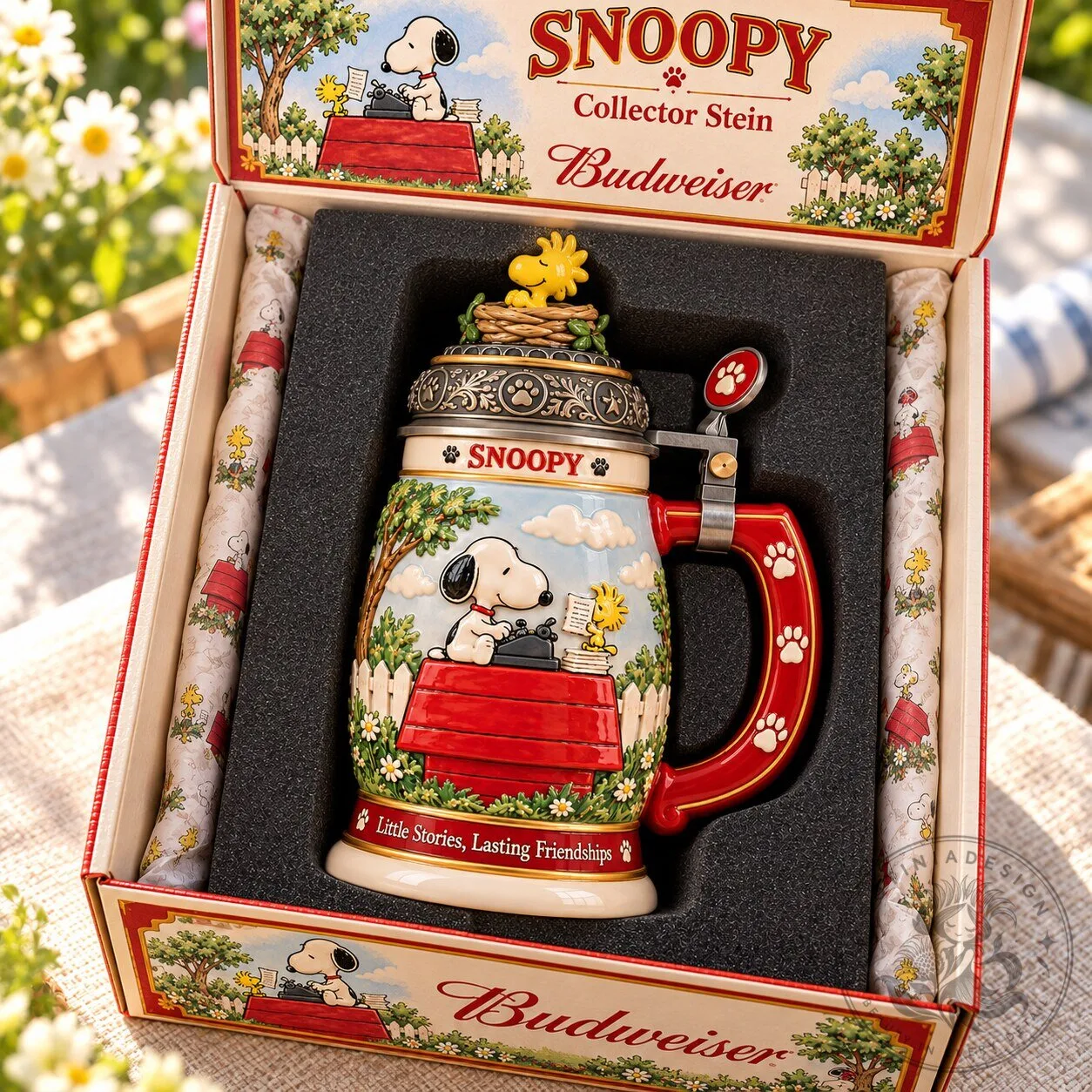 Snoopy Collector Stein Budweiser Little Stories Lasting Friendships Drinking Glass