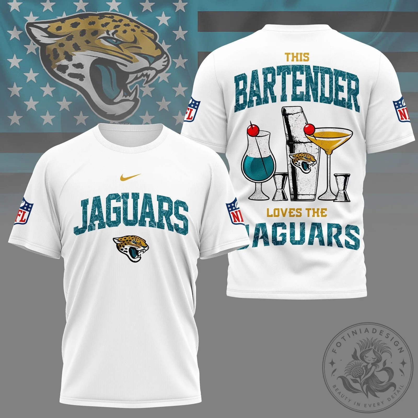 Jacksonville Jaguars Fan Shirt Bartender Loves The Jaguars NFL T-Shirt
