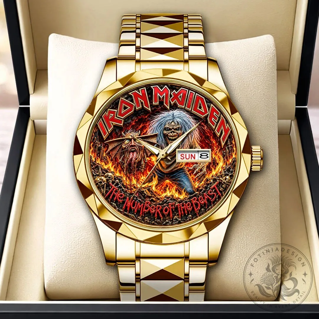 Iron Maiden The Number of the Beast Gold Luxury Quartz Watch