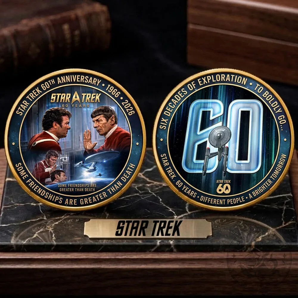 Star Trek 60th Anniversary Commemorative Coin - Six Decades of Exploration Collectible