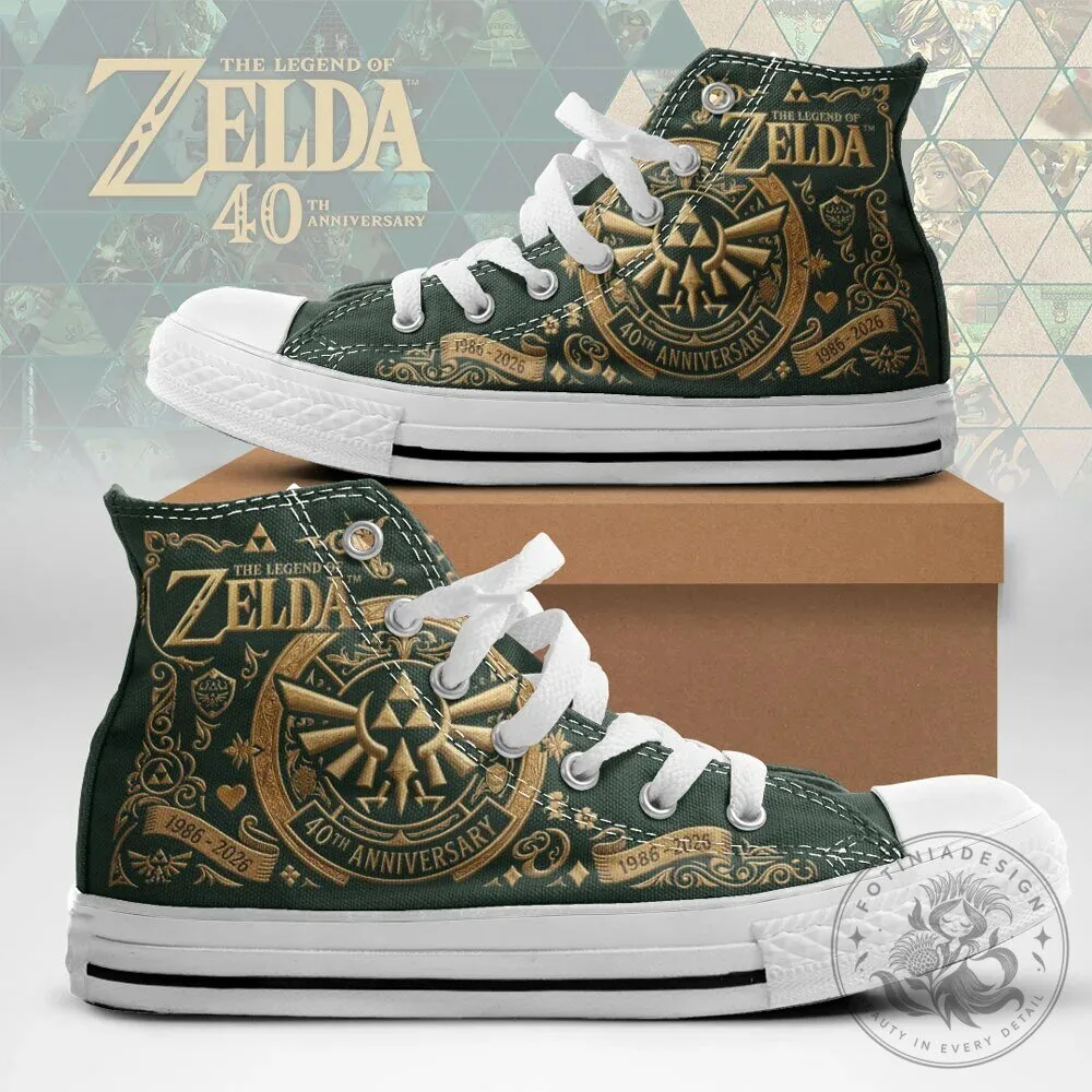 40th Anniversary High Top Canvas Sneakers inspired by The Legend of Zelda