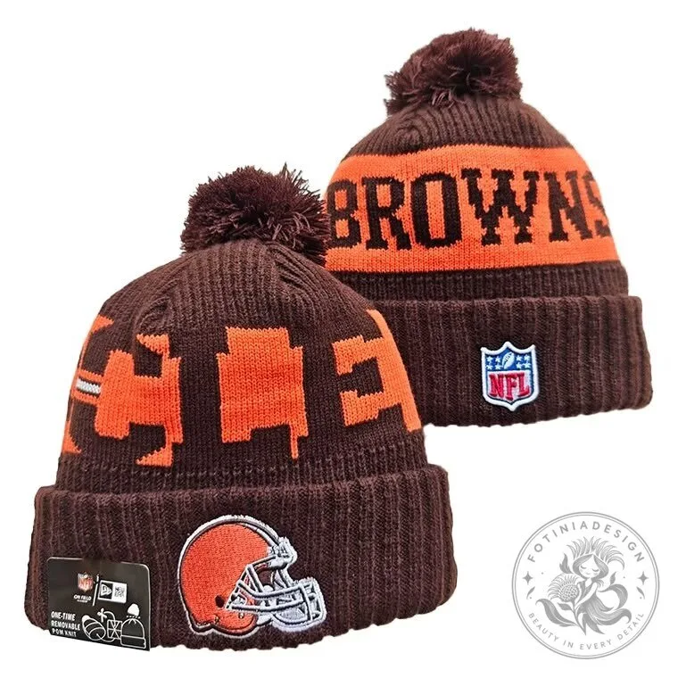 Cleveland Browns NFL Football Team Knit Beanie Winter Pom Hat