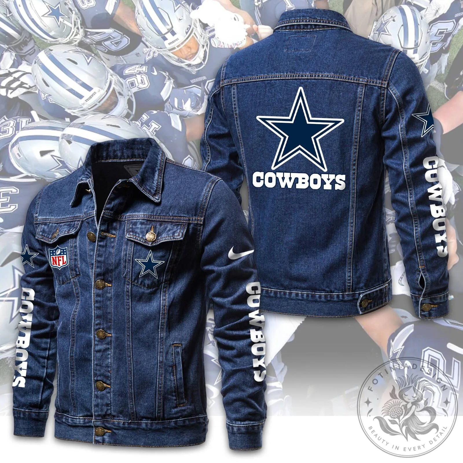 Dallas Cowboys NFL Team Logo Denim Jacket