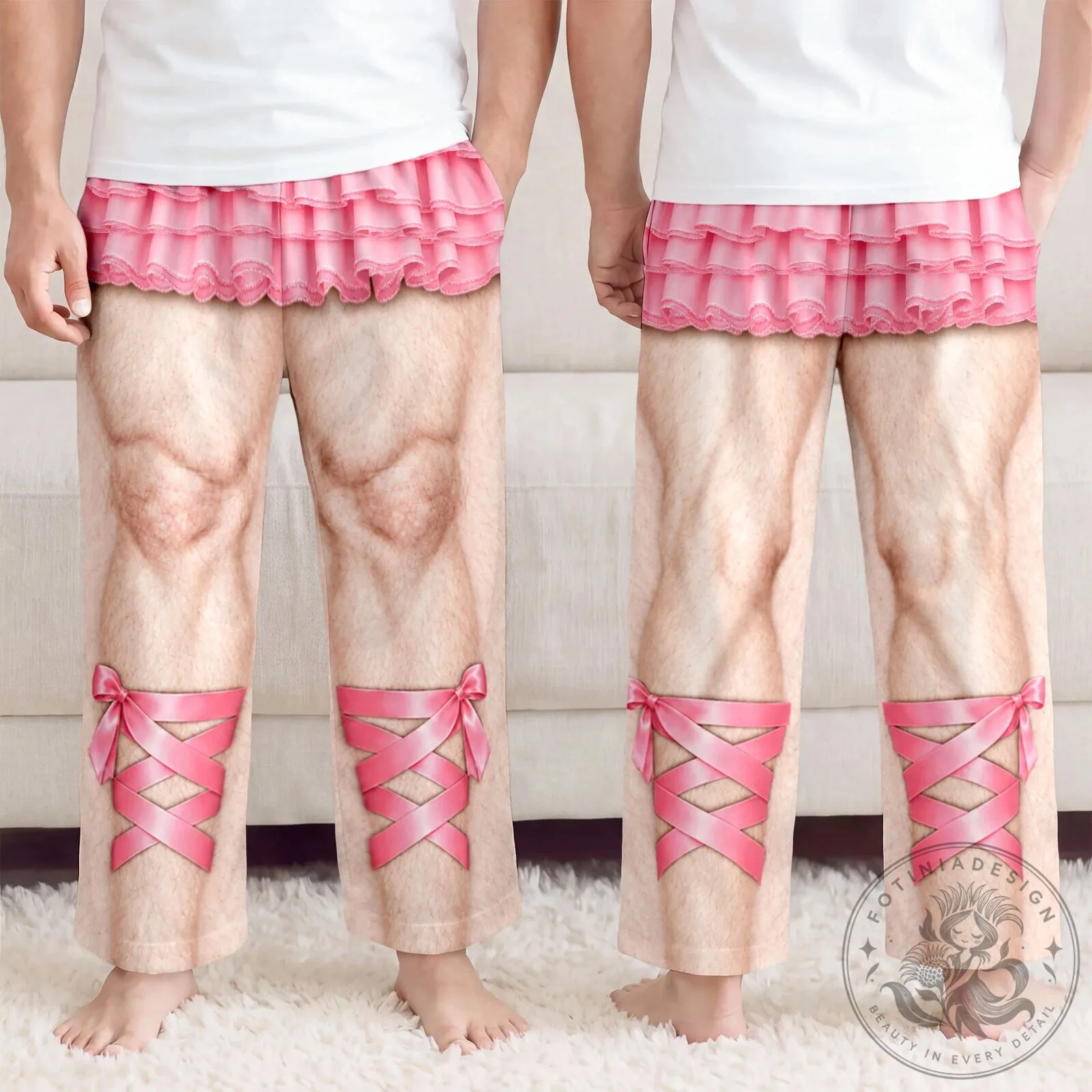Hairy Legs Ballet Tutu Funny Gag Gift Pajama Pants