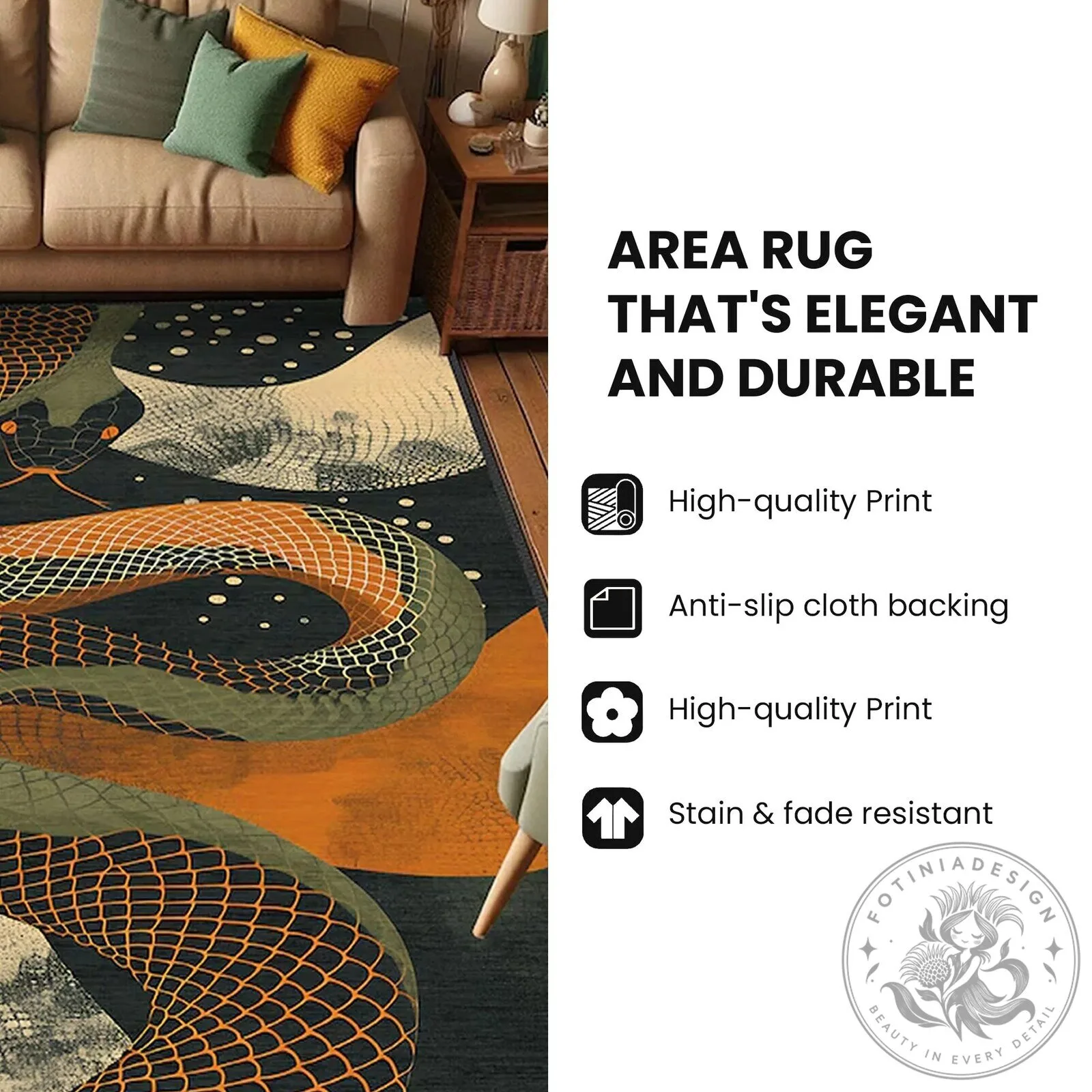 Giant Ginger Cat Climbing Out of a Hole Illusion Area Rug 9 Giant Ginger Cat Climbing Out of a Hole Illusion Area Rug