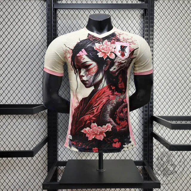 Japanese Anime Dragon Warrior Woman Pink Blossom Floral Soccer Jersey 7 Japanese Anime Dragon Warrior Woman Pink Blossom Floral Soccer Jersey