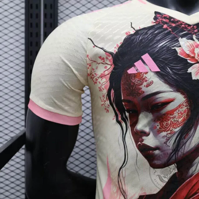 Japanese Anime Dragon Warrior Woman Pink Blossom Floral Soccer Jersey 10 Japanese Anime Dragon Warrior Woman Pink Blossom Floral Soccer Jersey