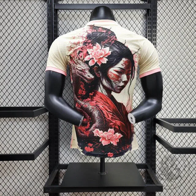 Japanese Anime Dragon Warrior Woman Pink Blossom Floral Soccer Jersey 11 Japanese Anime Dragon Warrior Woman Pink Blossom Floral Soccer Jersey