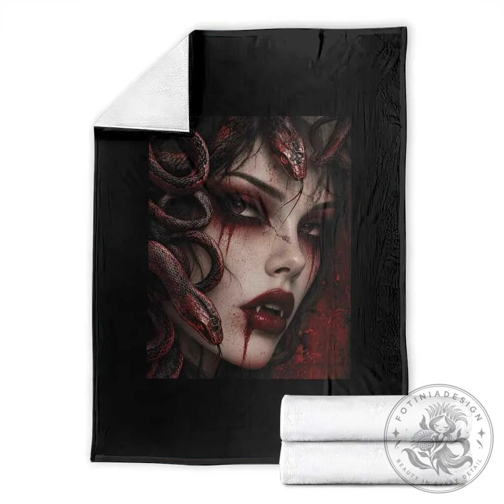 Vampire Medusa Greek Mythology Occult Gothic Horror Throw Blanket 5 Vampire Medusa Greek Mythology Occult Gothic Horror Throw Blanket