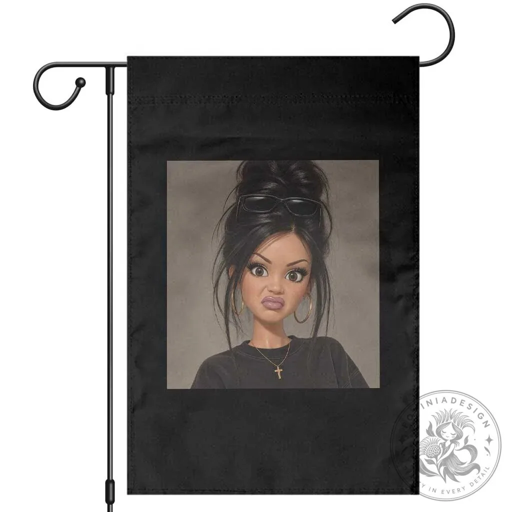 Funny Side Eye Doll Stank Face Girl Meme Garden Flag