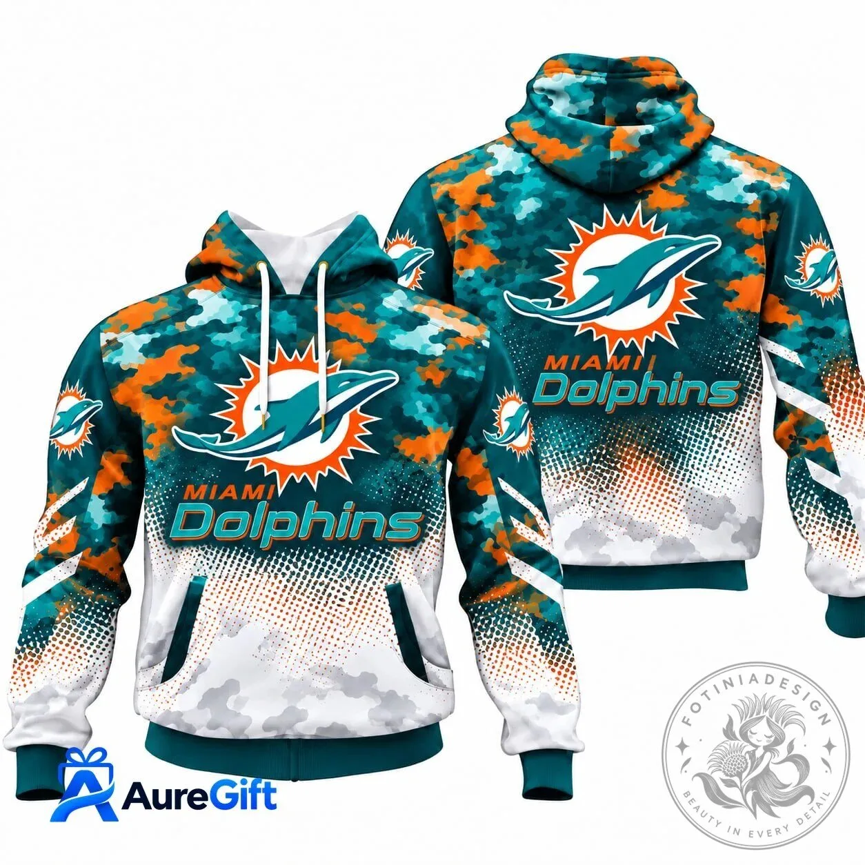 Miami Dolphins NFL Camouflage Pattern Football Team Hoodie 1 Miami Dolphins NFL Camouflage Pattern Football Team Hoodie