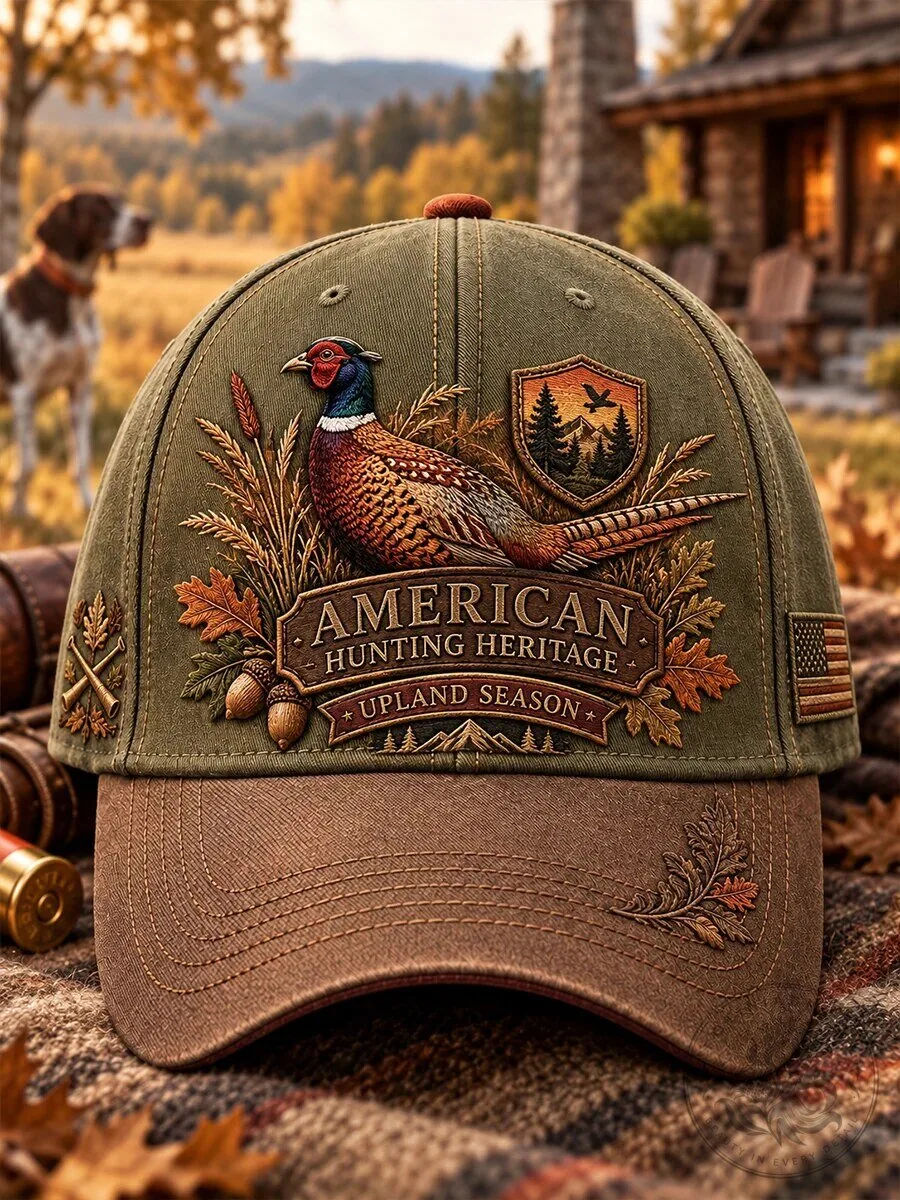 American Hunting Heritage Upland Season Pheasant Hunter Cap Hat 1 American Hunting Heritage Upland Season Pheasant Hunter Cap Hat