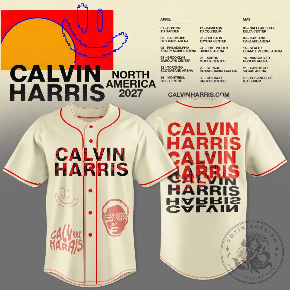 2027 Tour Baseball Jersey by Calvin Harris for North America