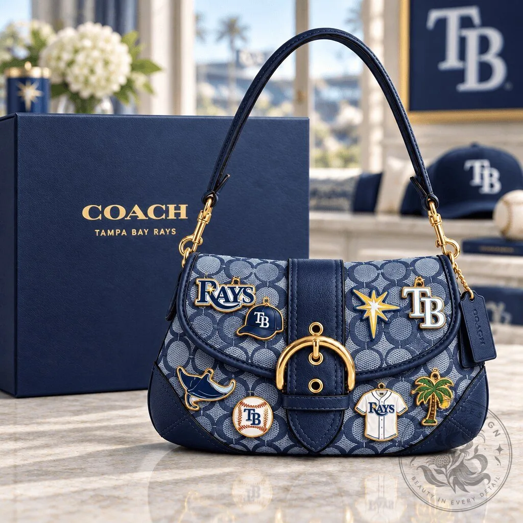 Tampa Bay Rays Coach Soho Signature Denim Bag with Team Charms
