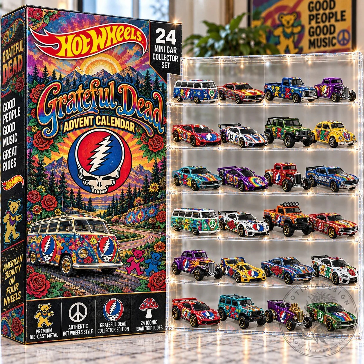 Grateful Dead Hot Wheels Mini Car Advent Calendar Set 2D