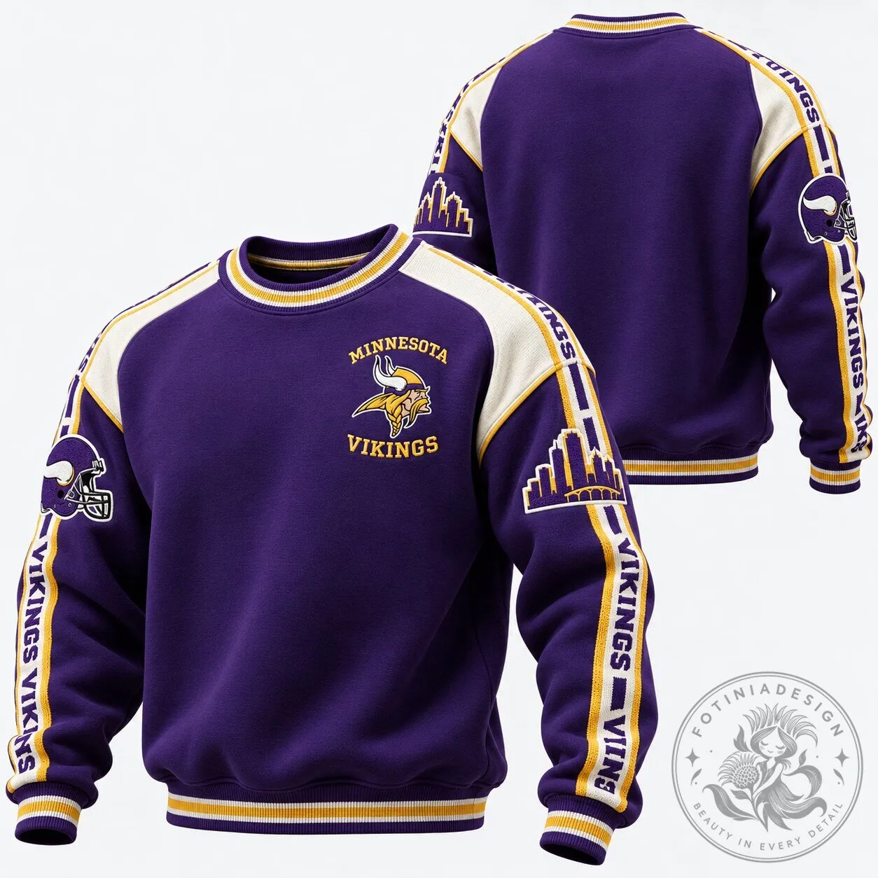 NFL Crewneck Sweatshirt for Minnesota Vikings Football Team