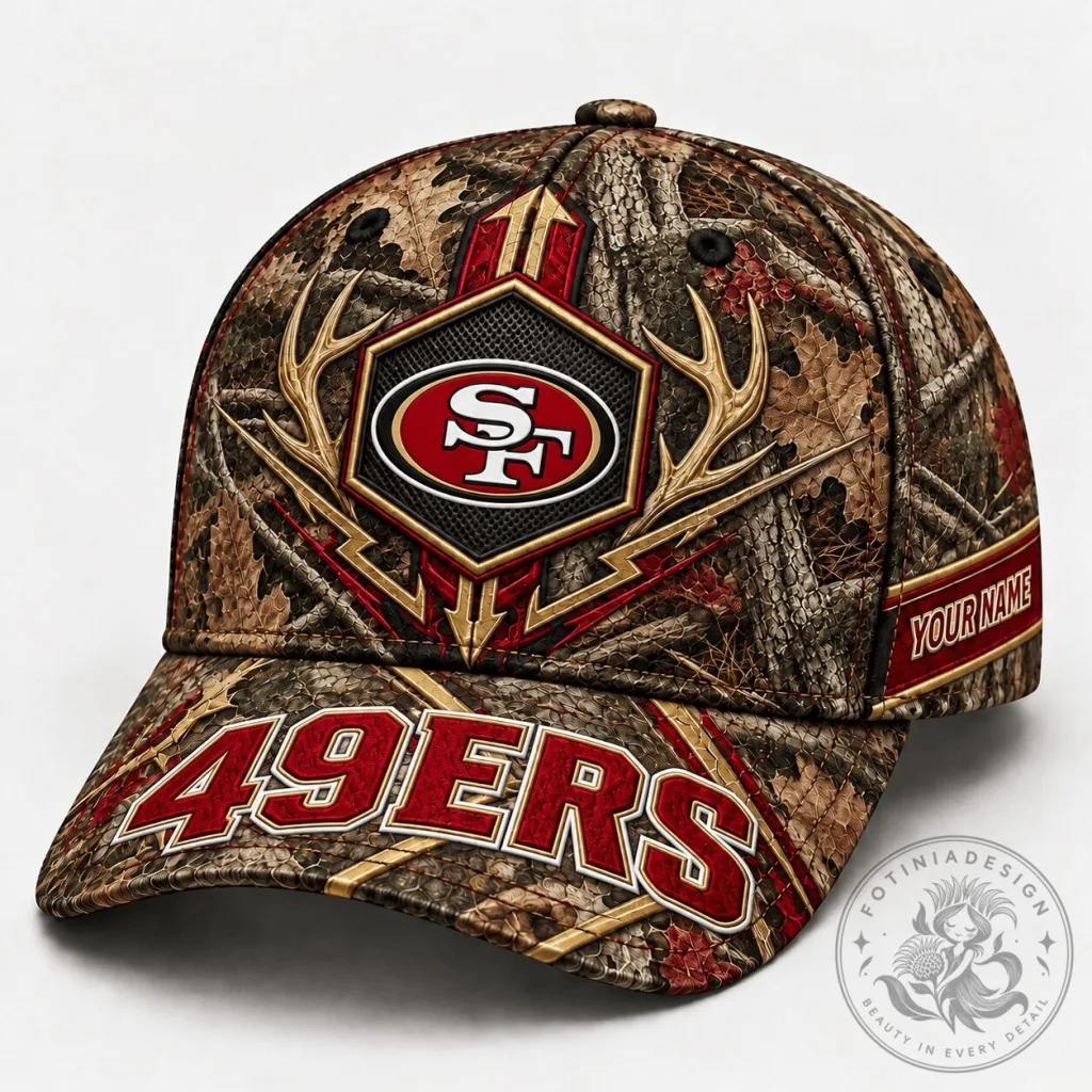 San Francisco 49ers NFL Team Hunting Camouflage Custom Name Cap Hat San Francisco 49ers NFL Team Hunting Camouflage Custom Name Cap Hat