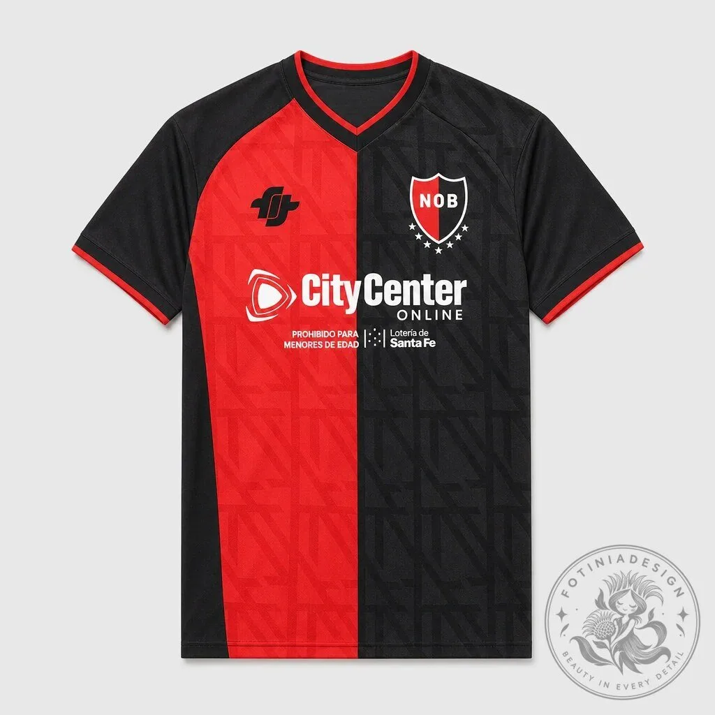 Newell's Old Boys Football Club Black and Red Home Soccer Jersey
