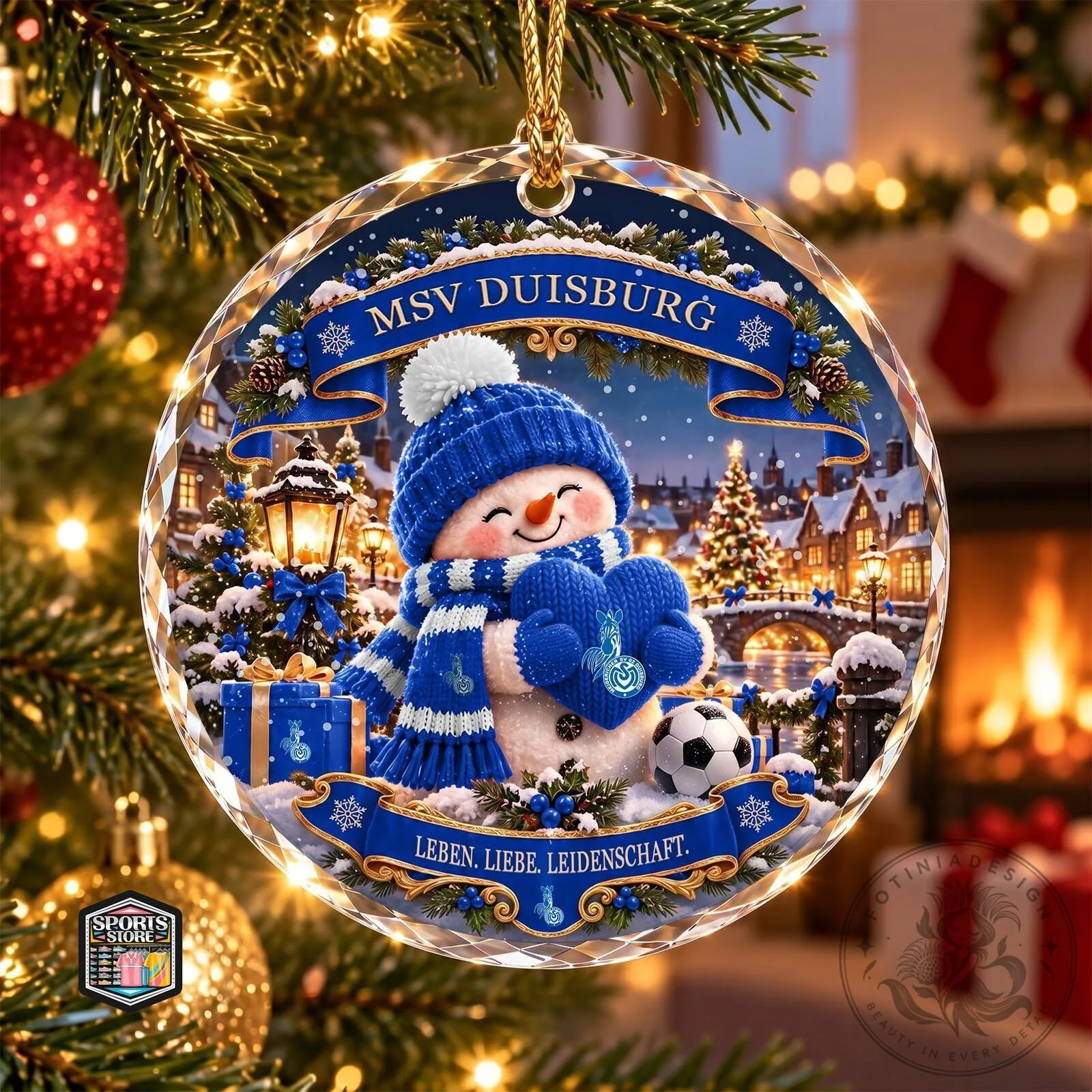 MSV Duisburg Christmas Snowman Holiday Ornament 5 MSV Duisburg Christmas Snowman Holiday Ornament